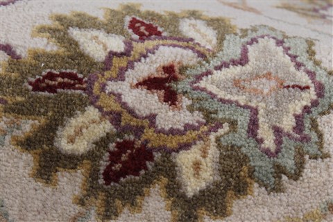 Kashan Beige Runner Hand Knotted 26 X 82 Area Rug 250-24433 Image 7