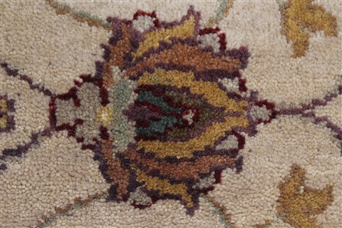 Kashan Beige Runner Hand Knotted 26 X 82 Area Rug 250-24433 Image 8