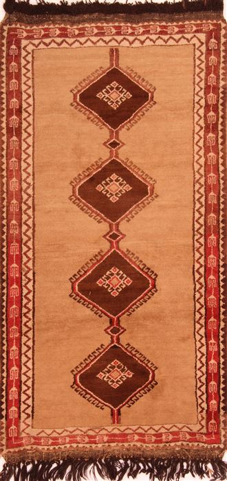 Gabbeh Brown Hand Knotted 36 X 69  Area Rug 100-24440 Image 0