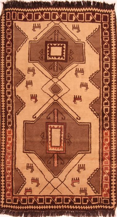 Gabbeh Beige Hand Knotted 36 X 60 Area Rug 100-24442 Image 0