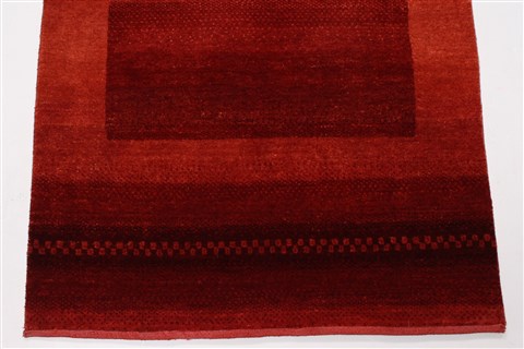 Gabbeh Red Runner Hand Knotted 26 X 79 Area Rug 250-24443 Image 5