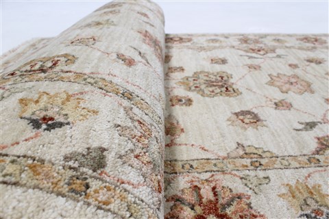 Pishavar Beige Runner Hand Knotted 27 X 80 Area Rug 250-24444 Image 10