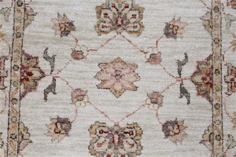 Pishavar Beige Runner Hand Knotted 27 X 80 Area Rug 250-24444 Image 4
