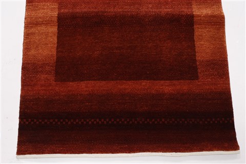 Gabbeh Brown Runner Hand Knotted 27 X 81 Area Rug 250-24447 Image 4