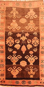 Persian Gabbeh Brown Rectangle 3x5 ft Wool Carpet 24451