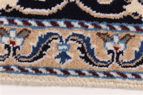 Nain Blue Runner Hand Knotted 110 X 69 Area Rug 250-24521 Image 2