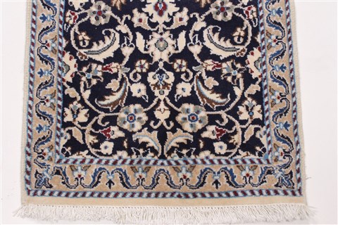 Nain Blue Runner Hand Knotted 110 X 69 Area Rug 250-24521 Image 4