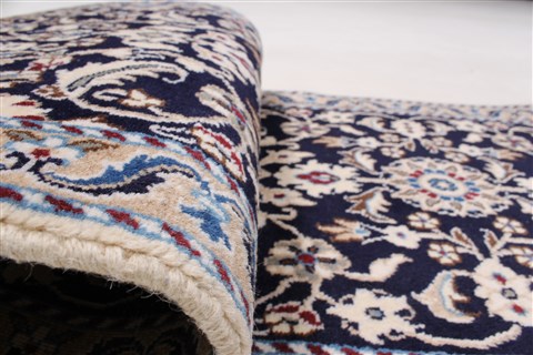 Nain Blue Runner Hand Knotted 110 X 69 Area Rug 250-24521 Image 8