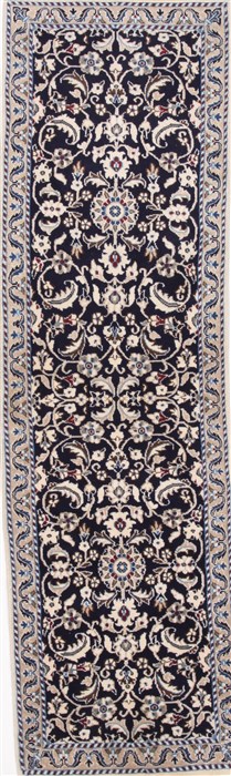 Nain Blue Runner Hand Knotted 110 X 69 Area Rug 250-24521 Image 0