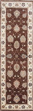 Ziegler Brown Runner Hand Knotted 2'7" X 7'11"  Area Rug 250-24526