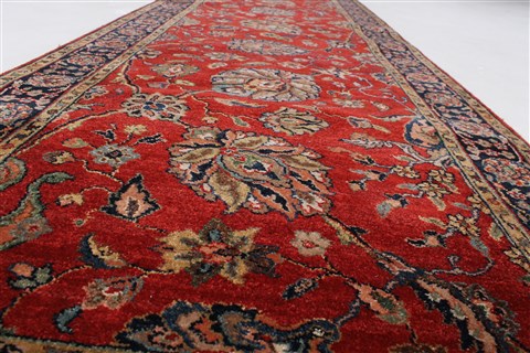 Tabriz Red Runner Hand Knotted 27 X 81 Area Rug 250-24536 Image 1