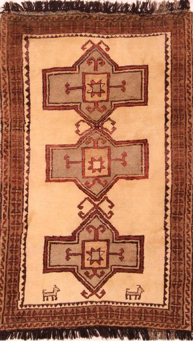 Gabbeh Beige Hand Knotted 39 X 64 Area Rug 100-24539 Image 0