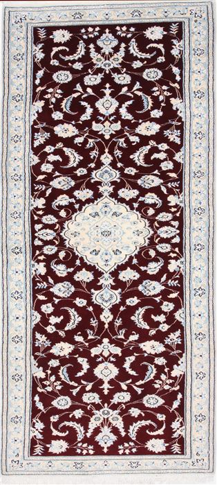 Nain Red Runner Hand Knotted 27 X 84  Area Rug 250-24554 Image 0