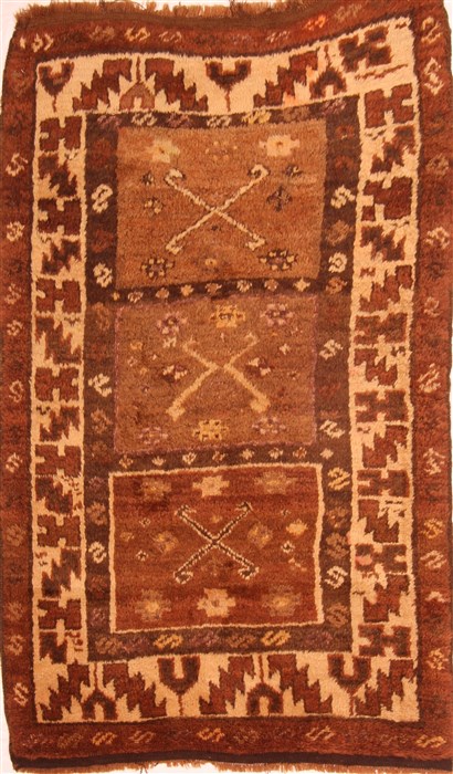 Gabbeh Brown Hand Knotted 38 X 55  Area Rug 100-24560 Image 0
