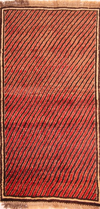 Gabbeh Red Hand Knotted 35 X 65  Area Rug 100-24582 Image 0
