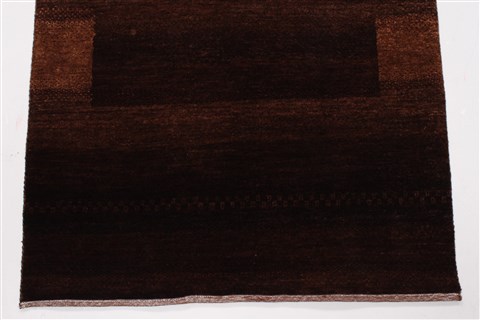 Gabbeh Brown Runner Hand Knotted 26 X 711 Area Rug 250-24583 Image 5