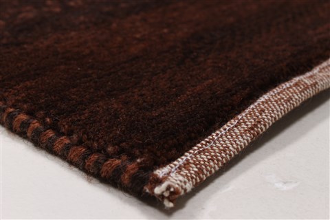 Gabbeh Brown Runner Hand Knotted 26 X 711 Area Rug 250-24583 Image 6