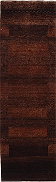 Indian Gabbeh Brown Runner 6 to 9 ft Wool Carpet 24583