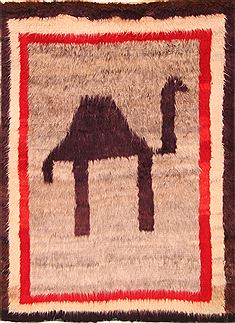 Gabbeh Multicolor Hand Knotted 4'1" X 5'3"  Area Rug 100-24584
