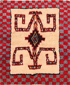 Persian Gabbeh Red Rectangle 3x5 ft Wool Carpet 24586