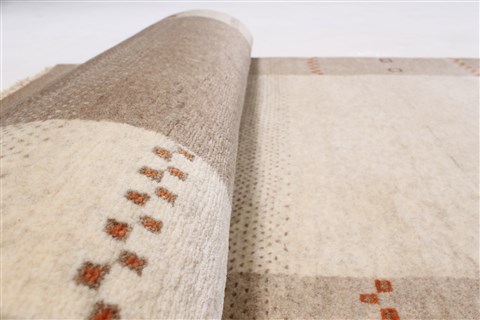 Gabbeh Beige Runner Hand Knotted 27 X 711 Area Rug 250-24592 Image 11