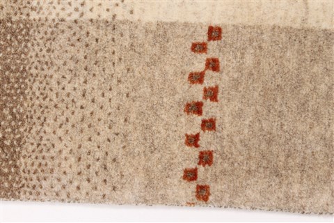 Gabbeh Beige Runner Hand Knotted 27 X 711 Area Rug 250-24592 Image 3