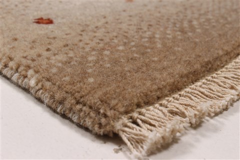 Gabbeh Beige Runner Hand Knotted 27 X 711 Area Rug 250-24592 Image 6