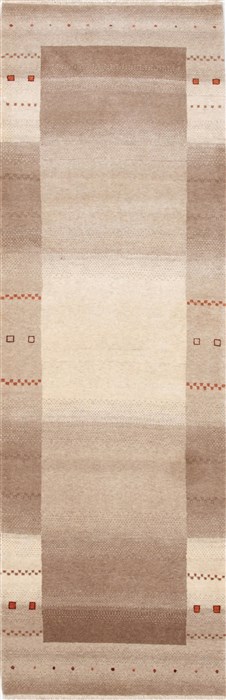 Gabbeh Beige Runner Hand Knotted 27 X 711 Area Rug 250-24592 Image 0
