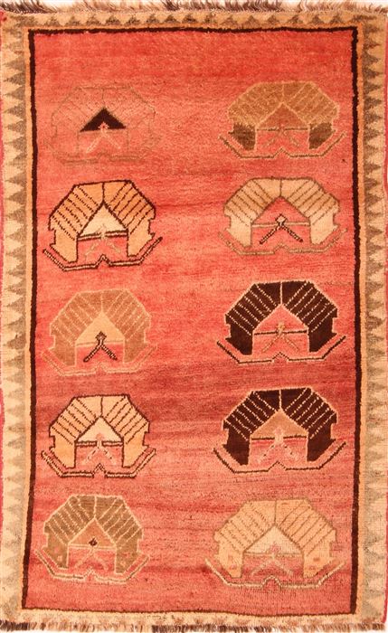 Gabbeh Red Hand Knotted 42 X 68  Area Rug 100-24595 Image 0