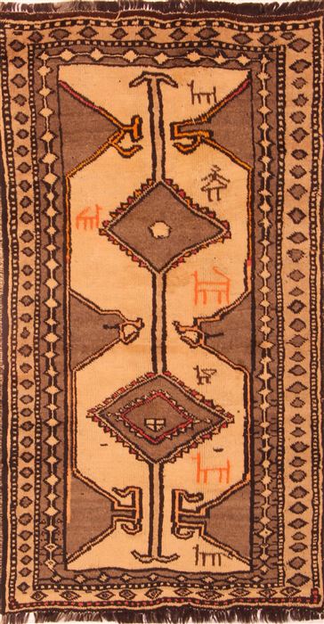 Gabbeh Grey Hand Knotted 31 X 58  Area Rug 100-24598 Image 0