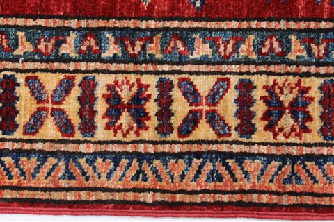 Kazak Red Runner Hand Knotted 29 X 810  Area Rug 250-24599 Image 2