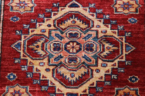 Kazak Red Runner Hand Knotted 29 X 810  Area Rug 250-24599 Image 4