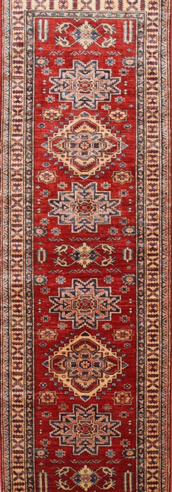 Kazak Red Runner Hand Knotted 29 X 810  Area Rug 250-24599 Image 0