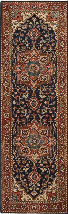Serapi Blue Runner Hand Knotted 26 X 710  Area Rug 250-24601 Image 0