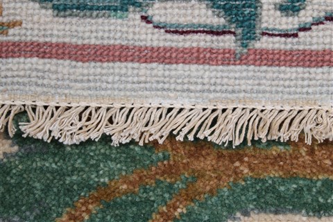 Indo-Nepal Green Runner Hand Knotted 27 X 711  Area Rug 250-24618 Image 10
