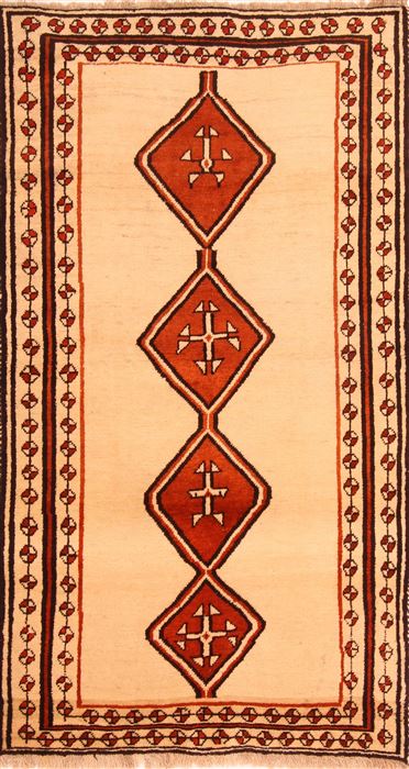 Gabbeh White Hand Knotted 34 X 63 Area Rug 100-24624 Image 0