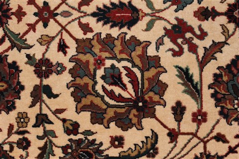 Tabriz Beige Runner Hand Knotted 27 X 78 Area Rug 250-24633 Image 5