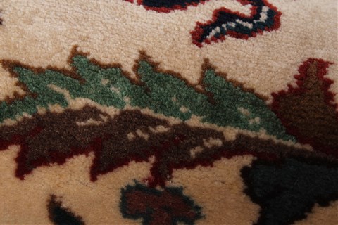 Tabriz Beige Runner Hand Knotted 27 X 78 Area Rug 250-24633 Image 8