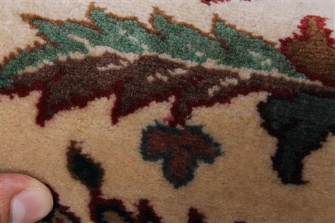 Tabriz Beige Runner Hand Knotted 27 X 78 Area Rug 250-24633 Image 9