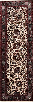 Indian Tabriz Beige Runner 6 to 9 ft Wool Carpet 24633