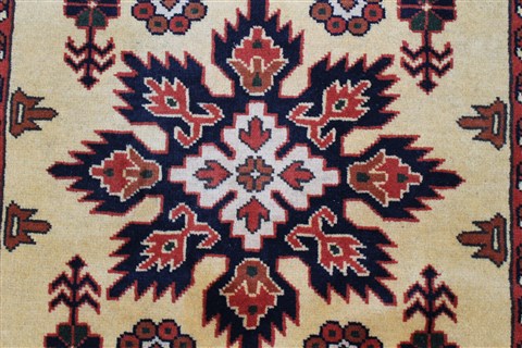 Turkman Yellow Runner Hand Knotted 29 X 68 Area Rug 250-24635 Image 3