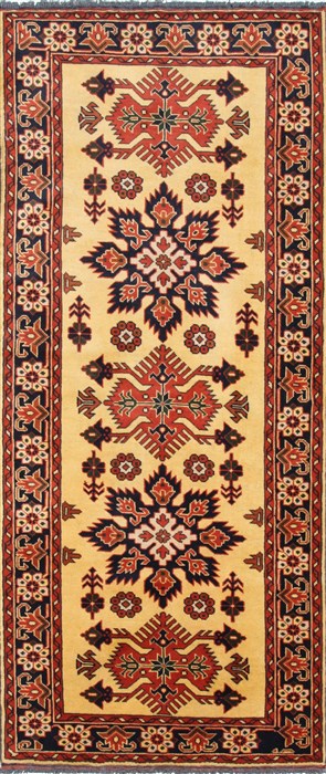 Turkman Yellow Runner Hand Knotted 29 X 68 Area Rug 250-24635 Image 0