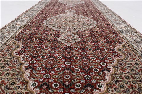 Tabriz Brown Runner Hand Knotted 28 X 81 Area Rug 250-24636 Image 1