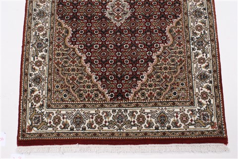 Tabriz Brown Runner Hand Knotted 28 X 81 Area Rug 250-24636 Image 4