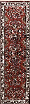 Indian sarouk Brown Runner 6 to 9 ft Wool Carpet 24638