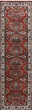Indian sarouk Brown Runner 6 to 9 ft Wool Carpet 24638