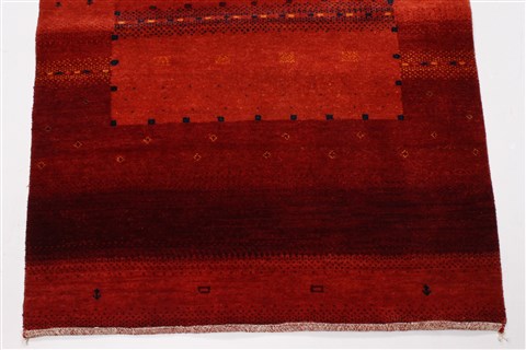 Gabbeh Red Runner Hand Knotted 28 X 79 Area Rug 250-24646 Image 4