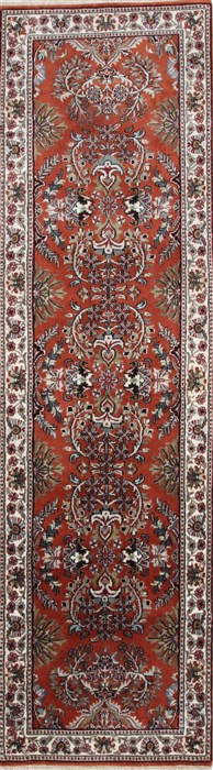 Sarouk Brown Runner Hand Knotted 24 X 82 Area Rug 250-24648 Image 0