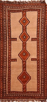 Gabbeh Red Hand Knotted 3'2" X 6'6"  Area Rug 100-24651