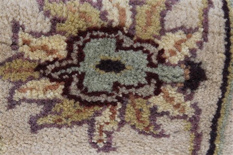 Tabriz Beige Runner Hand Knotted 27 X 81 Area Rug 250-24654 Image 10